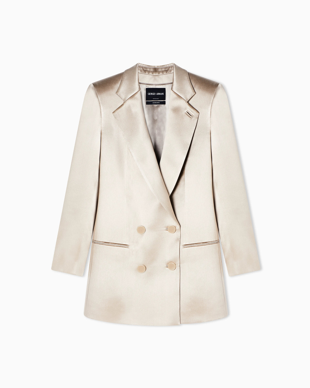 Double-breasted silk satin jacket