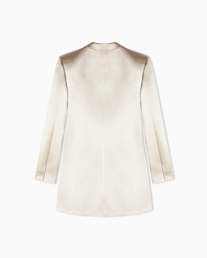 Double-breasted silk satin jacket