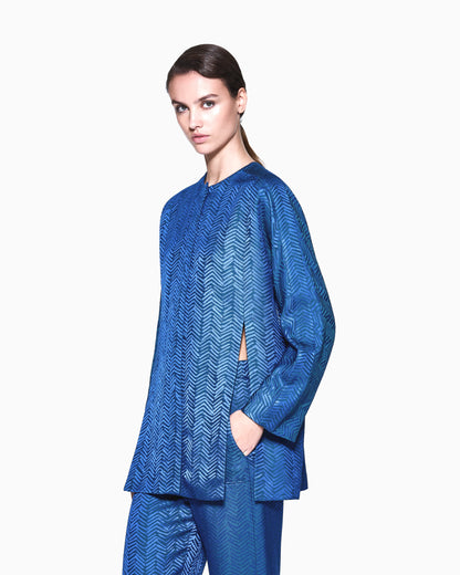 Viscose chevron jacquard jacket
