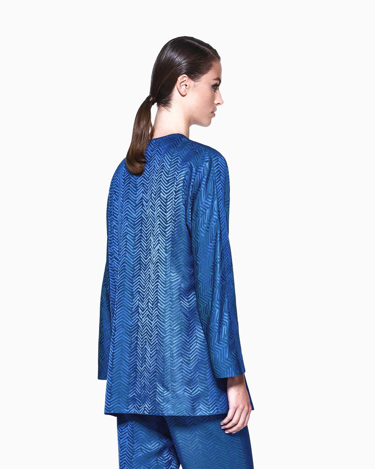 Viscose chevron jacquard jacket