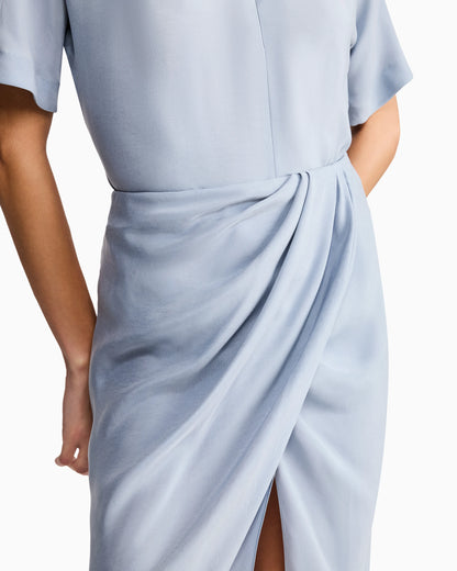 cupro midi skirt
