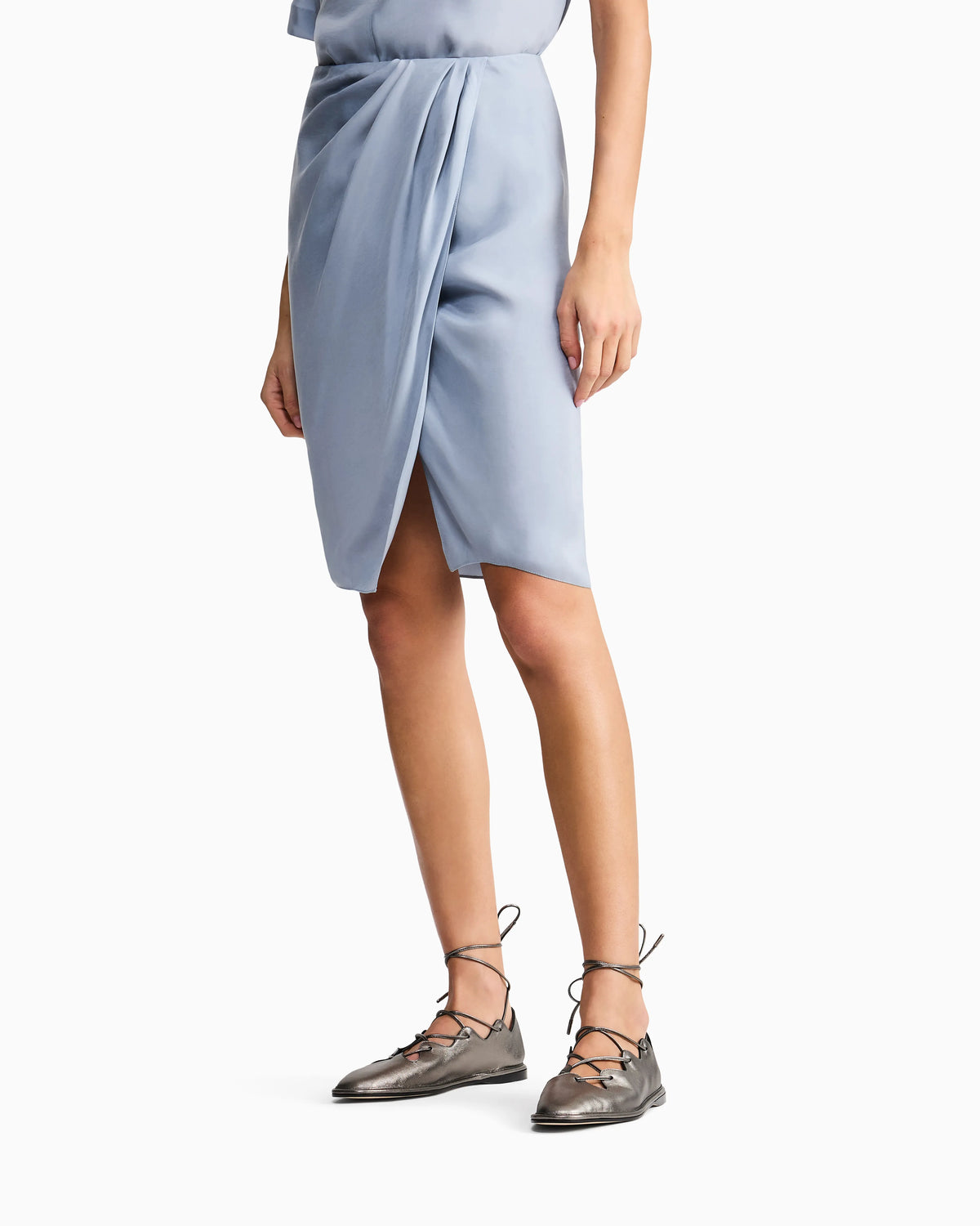 cupro midi skirt