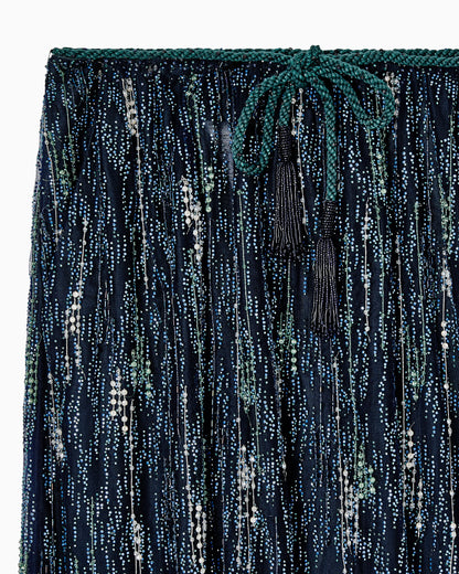Embroidered tulle long skirt