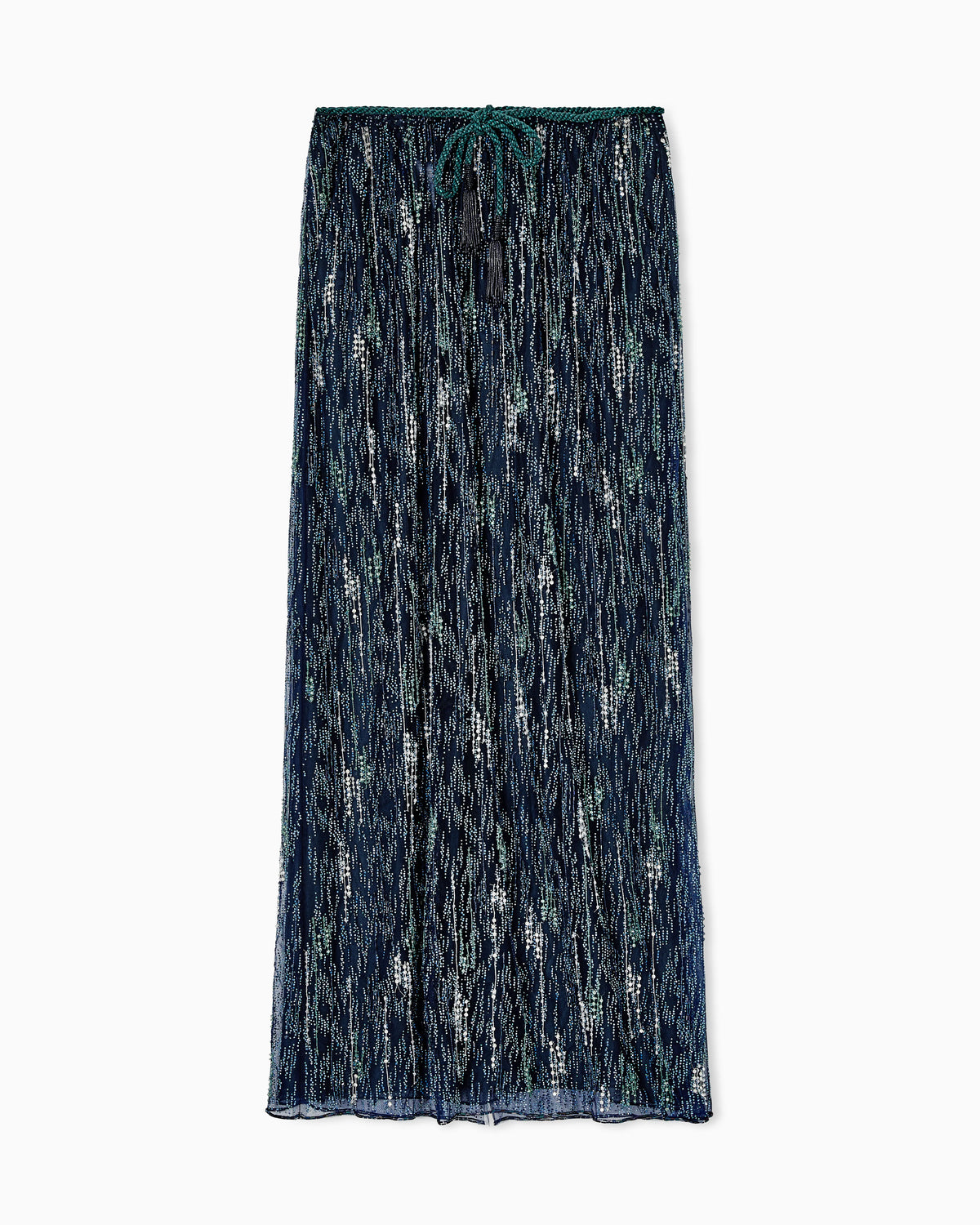 Embroidered tulle long skirt