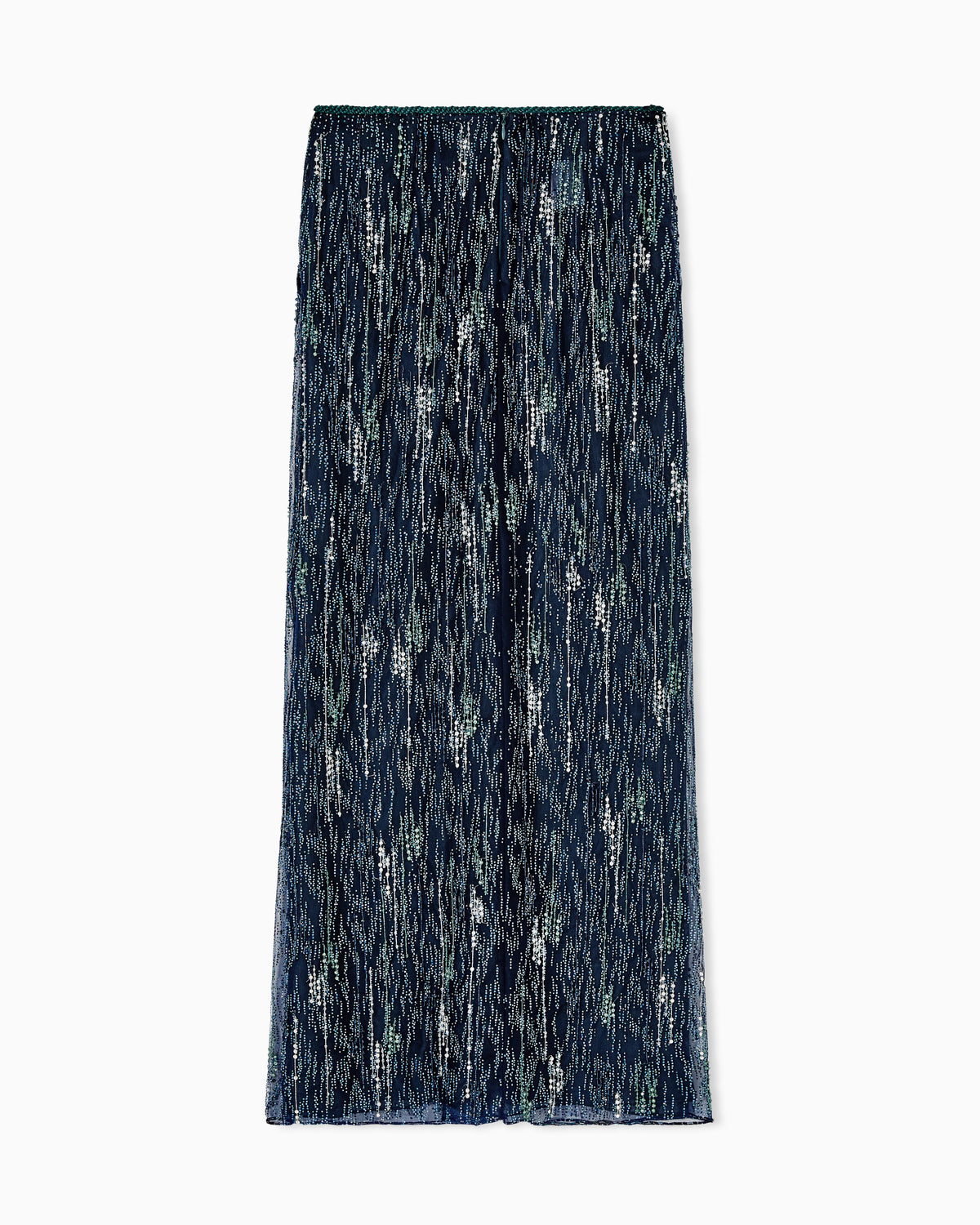 Embroidered tulle long skirt