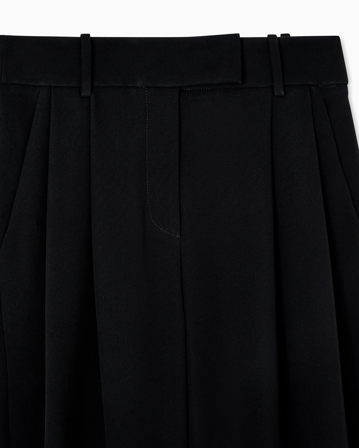 Silk cady trousers with pleats
