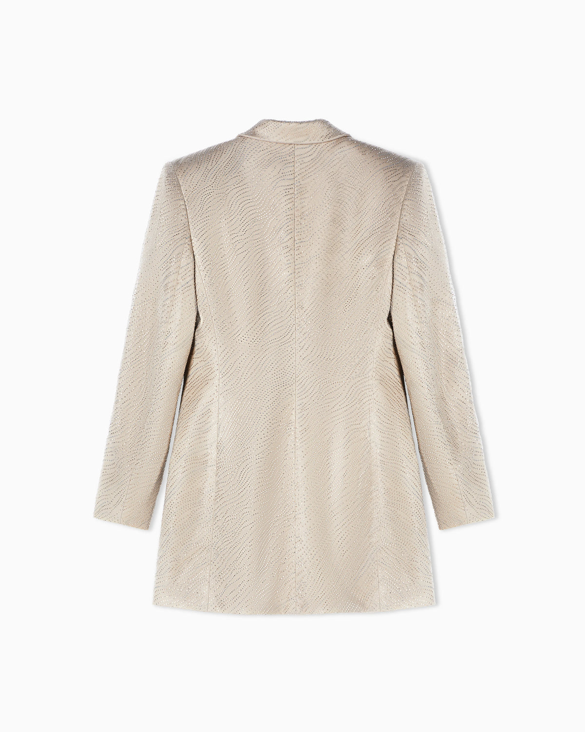 Single-breasted silk jacket with rhinestone embroidery