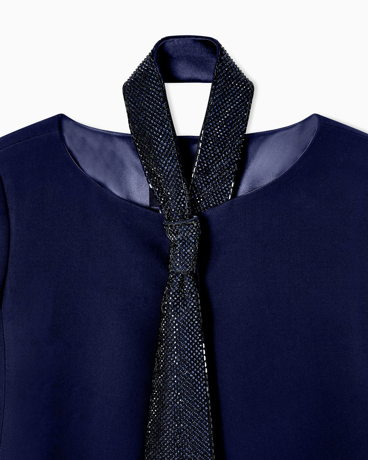 Silk jacket with embroidered tie