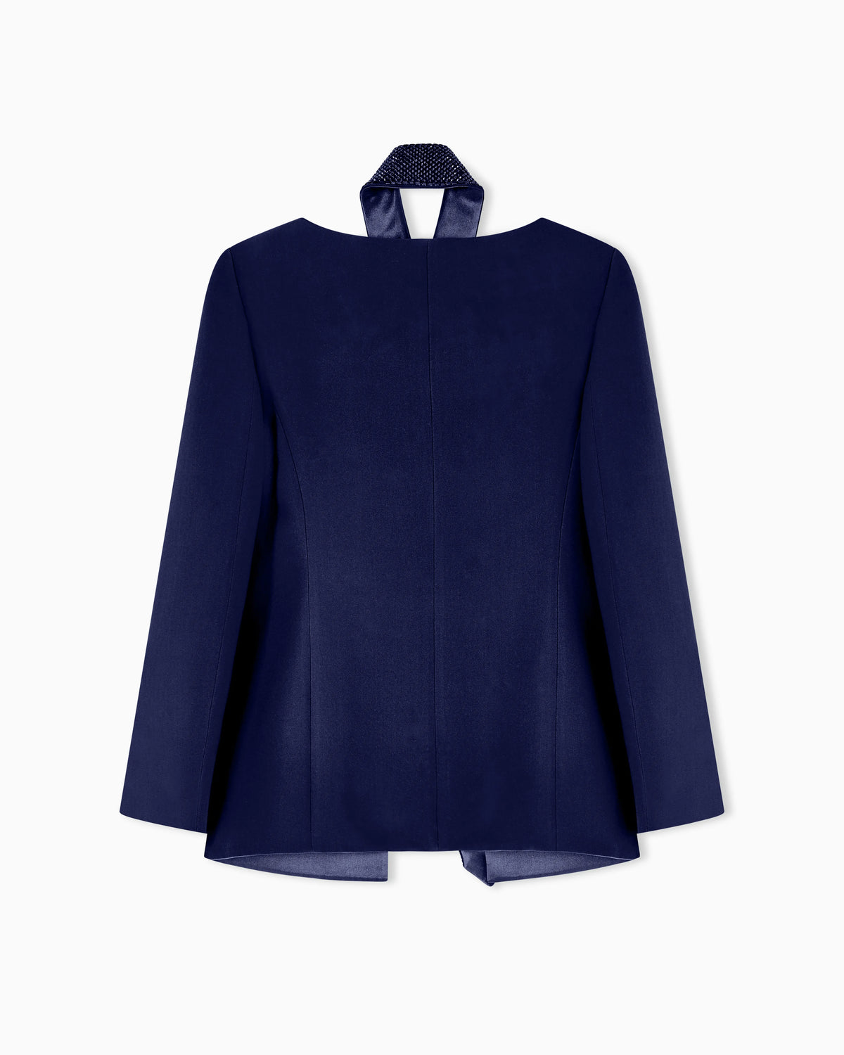 Silk jacket with embroidered tie