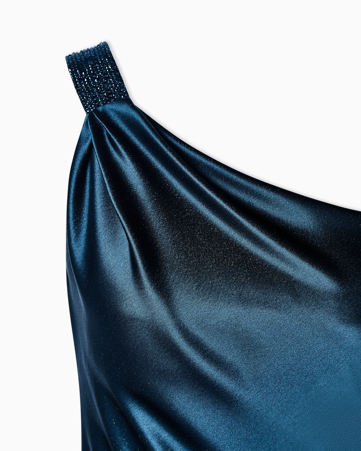 Long one-shoulder silk dress