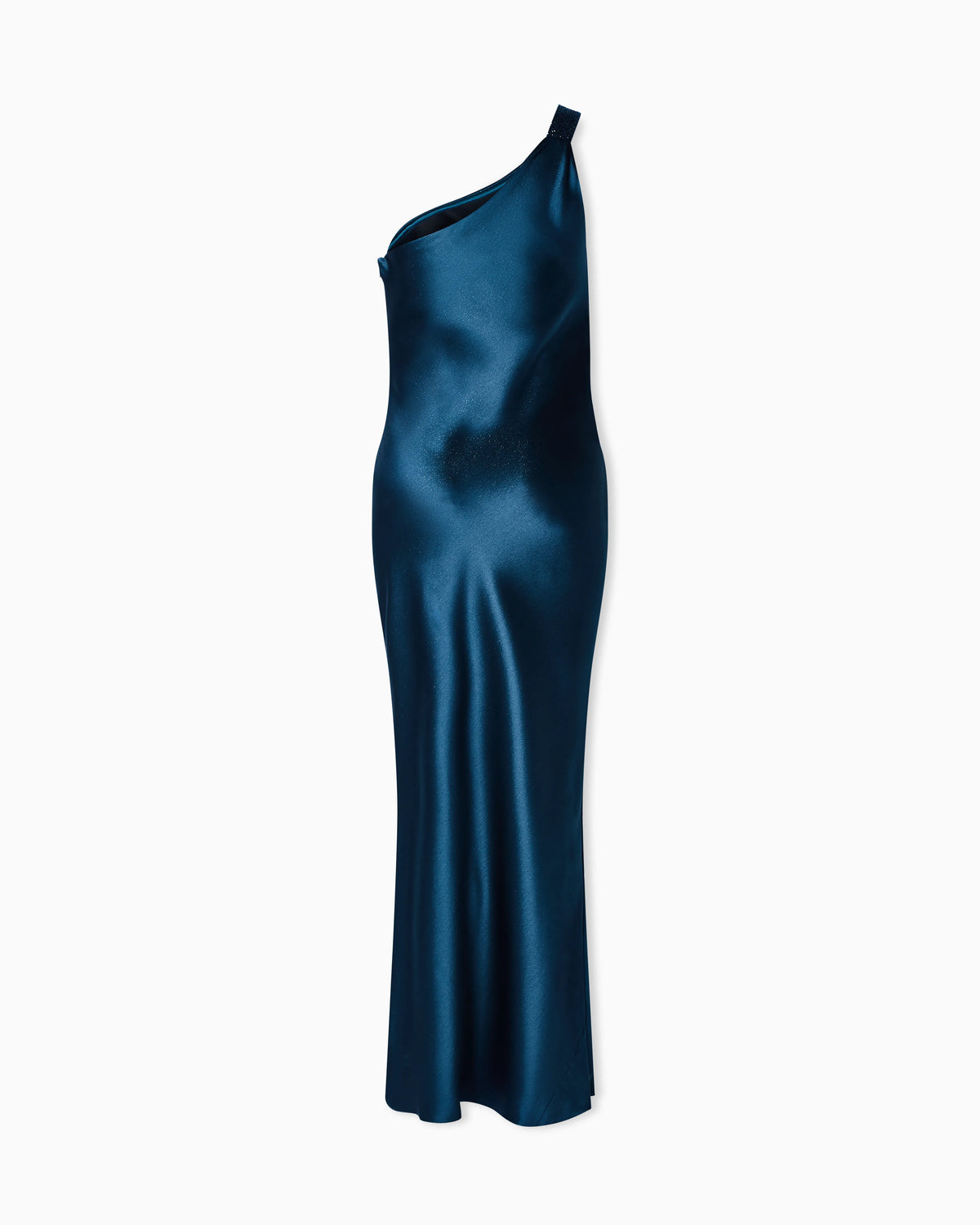 Long one-shoulder silk dress