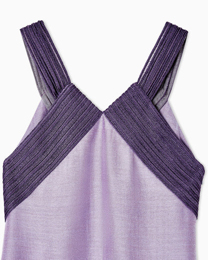 Long dress in Lyocell, viscose and silk