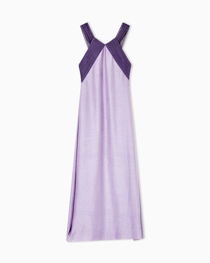 Long dress in Lyocell, viscose and silk
