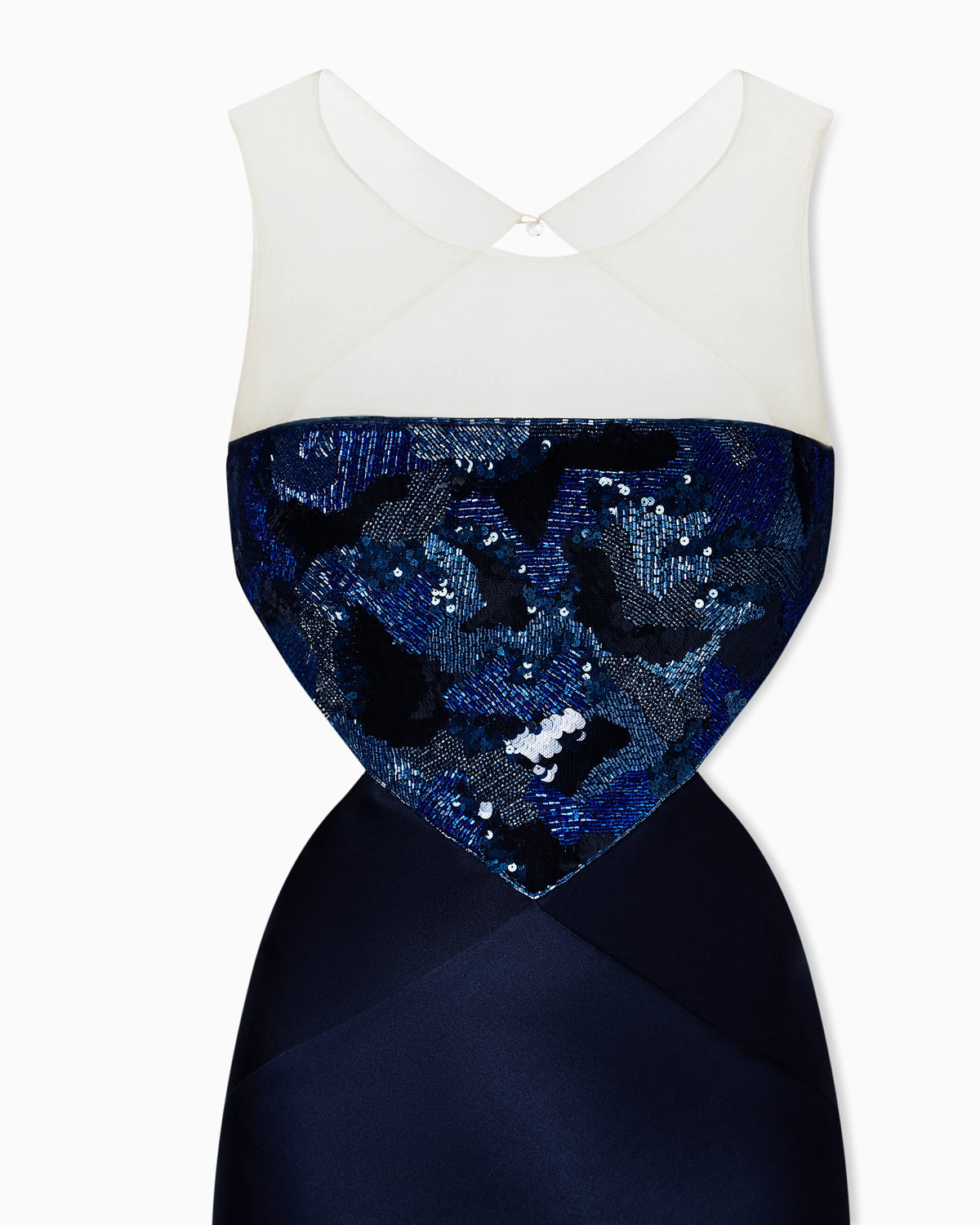 Long silk dress with embroidery