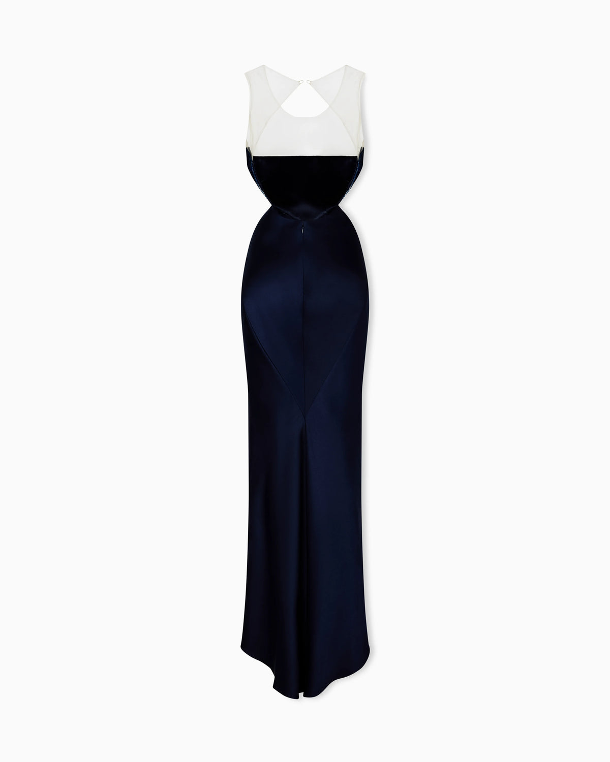Long silk dress with embroidery