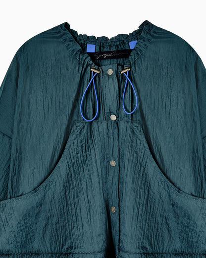 Crinkle nylon trench coat