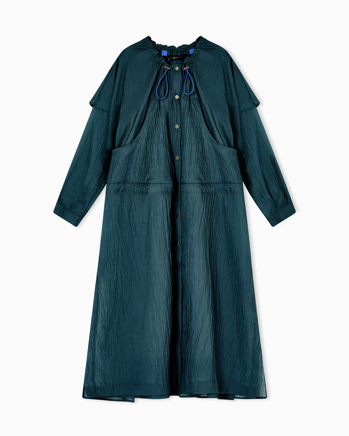 Crinkle nylon trench coat