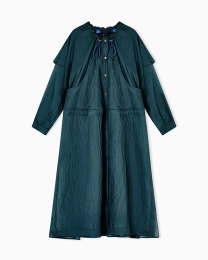 Crinkle nylon trench coat