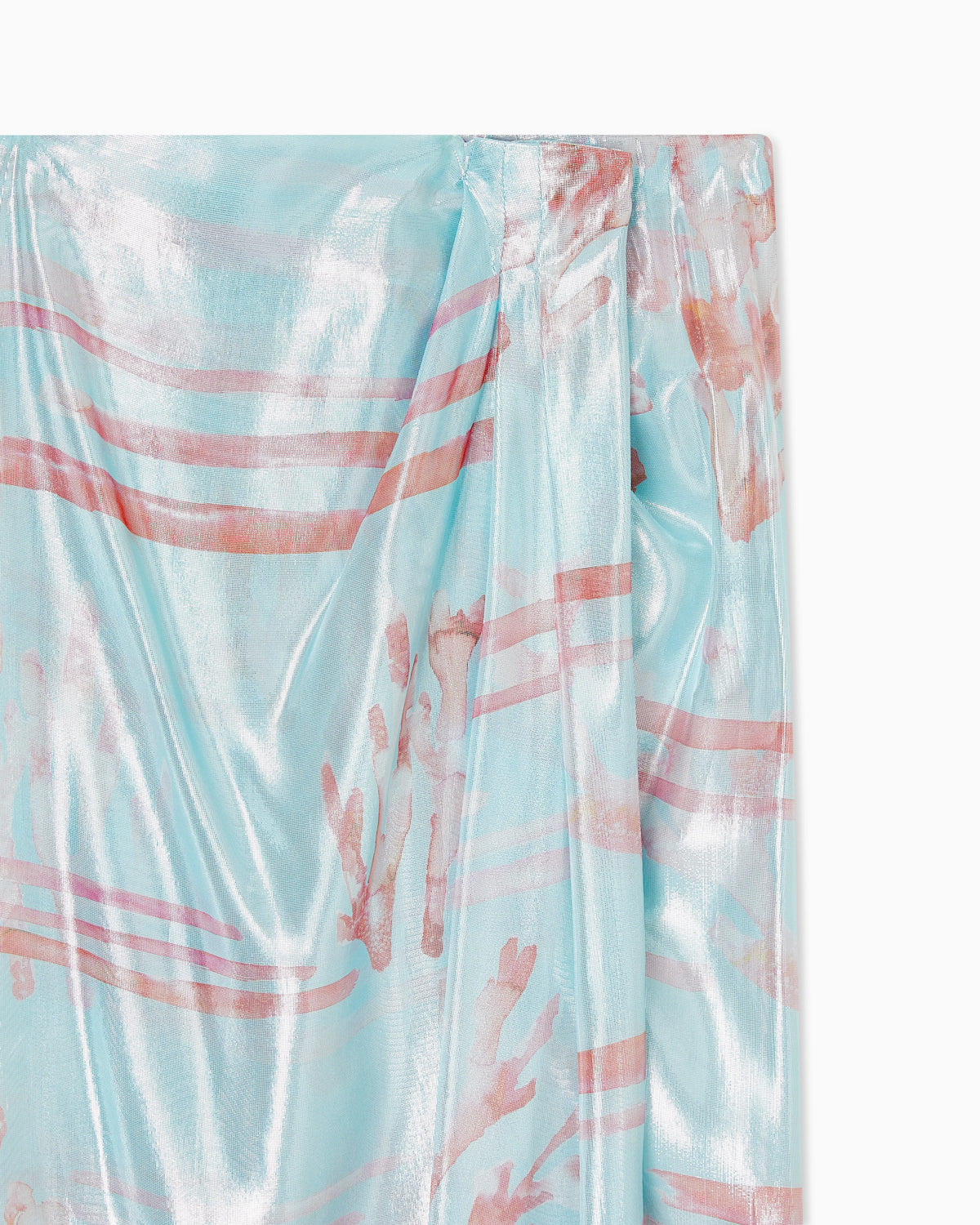 Long skirt in printed viscose and lurex