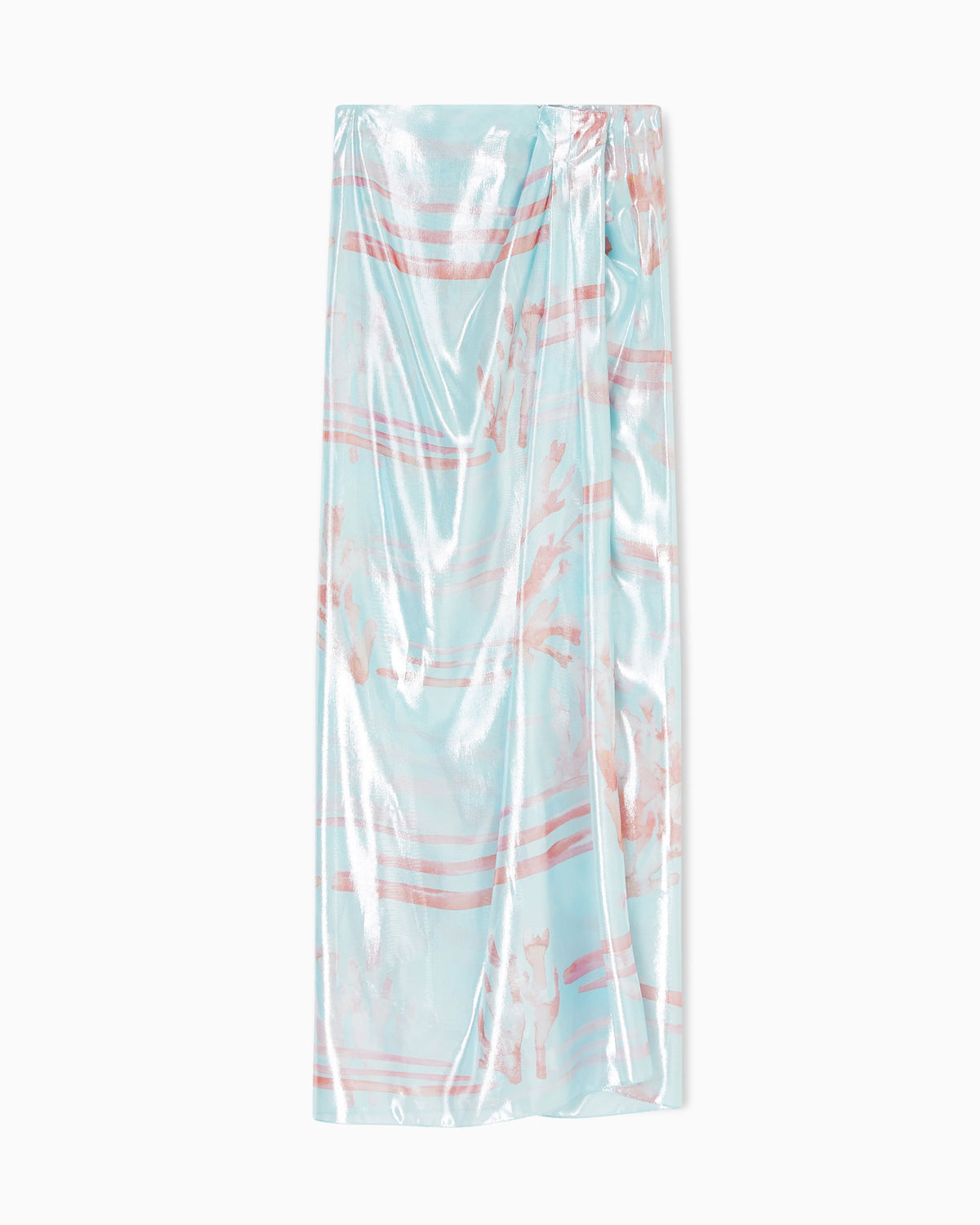 Long skirt in printed viscose and lurex