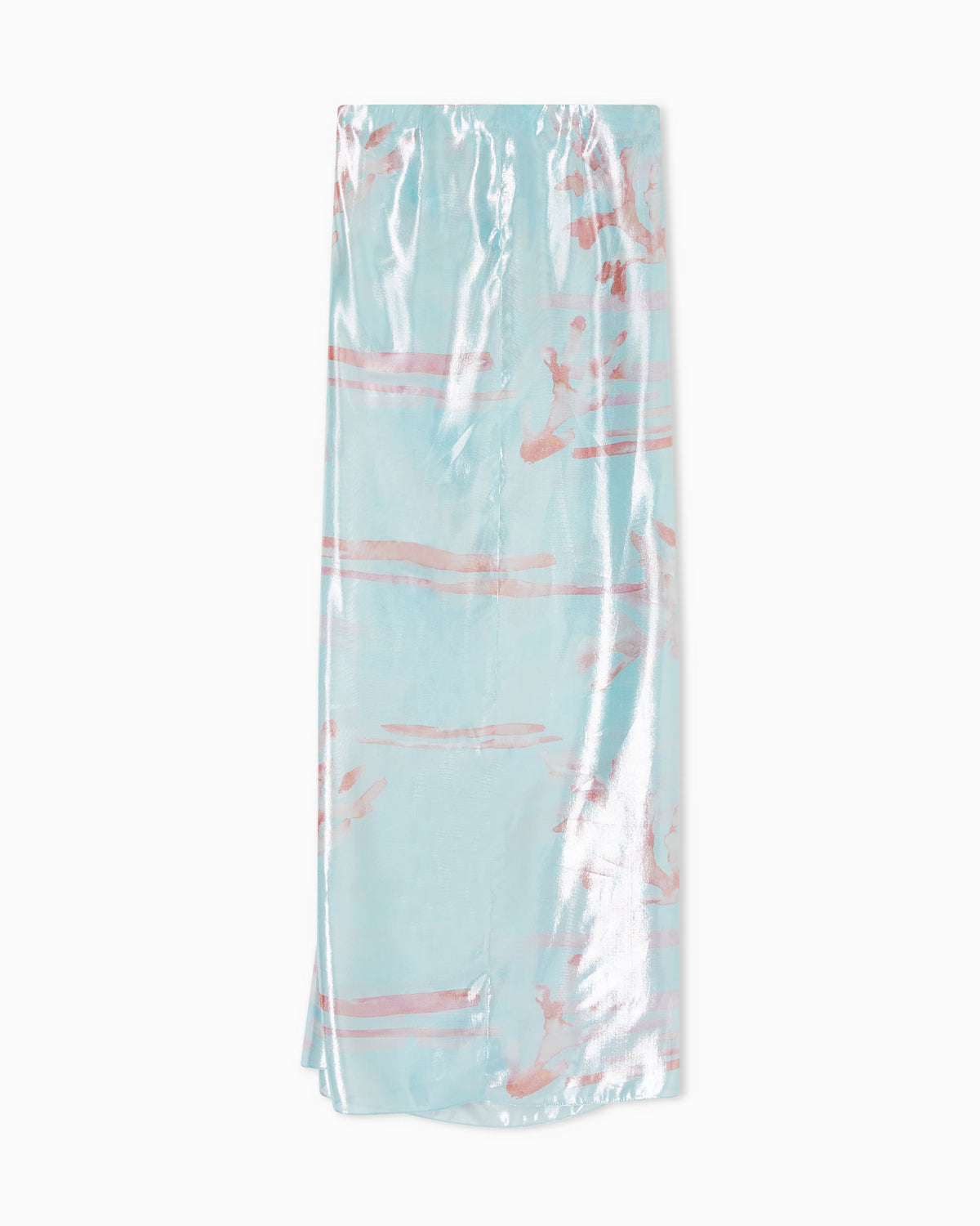Long skirt in printed viscose and lurex