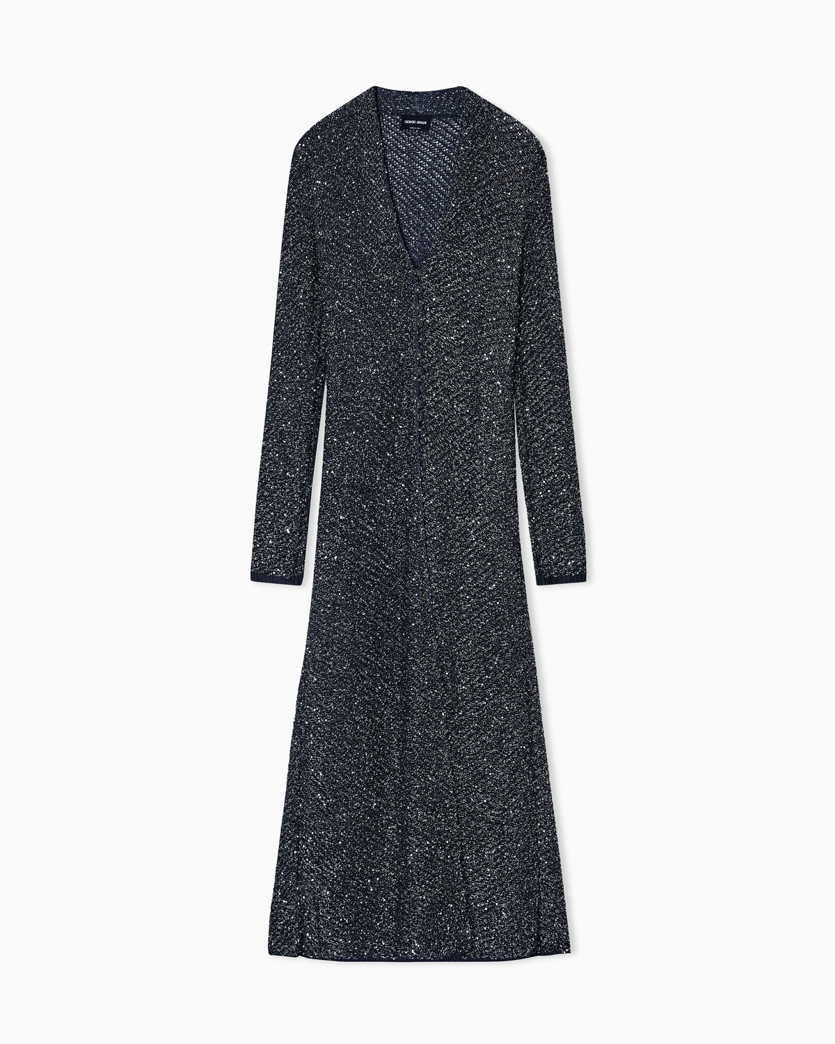 Long cardigan in a viscose and lurex knit with sequins