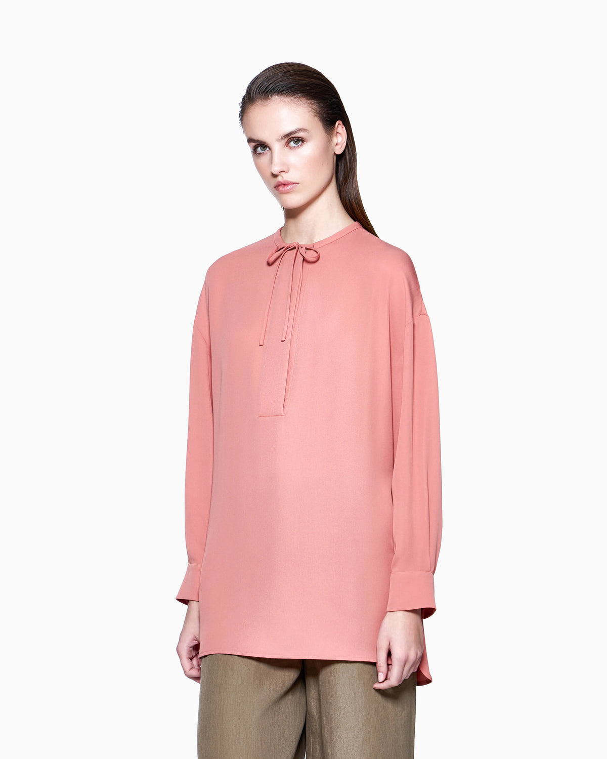 Blouse in triple silk georgette