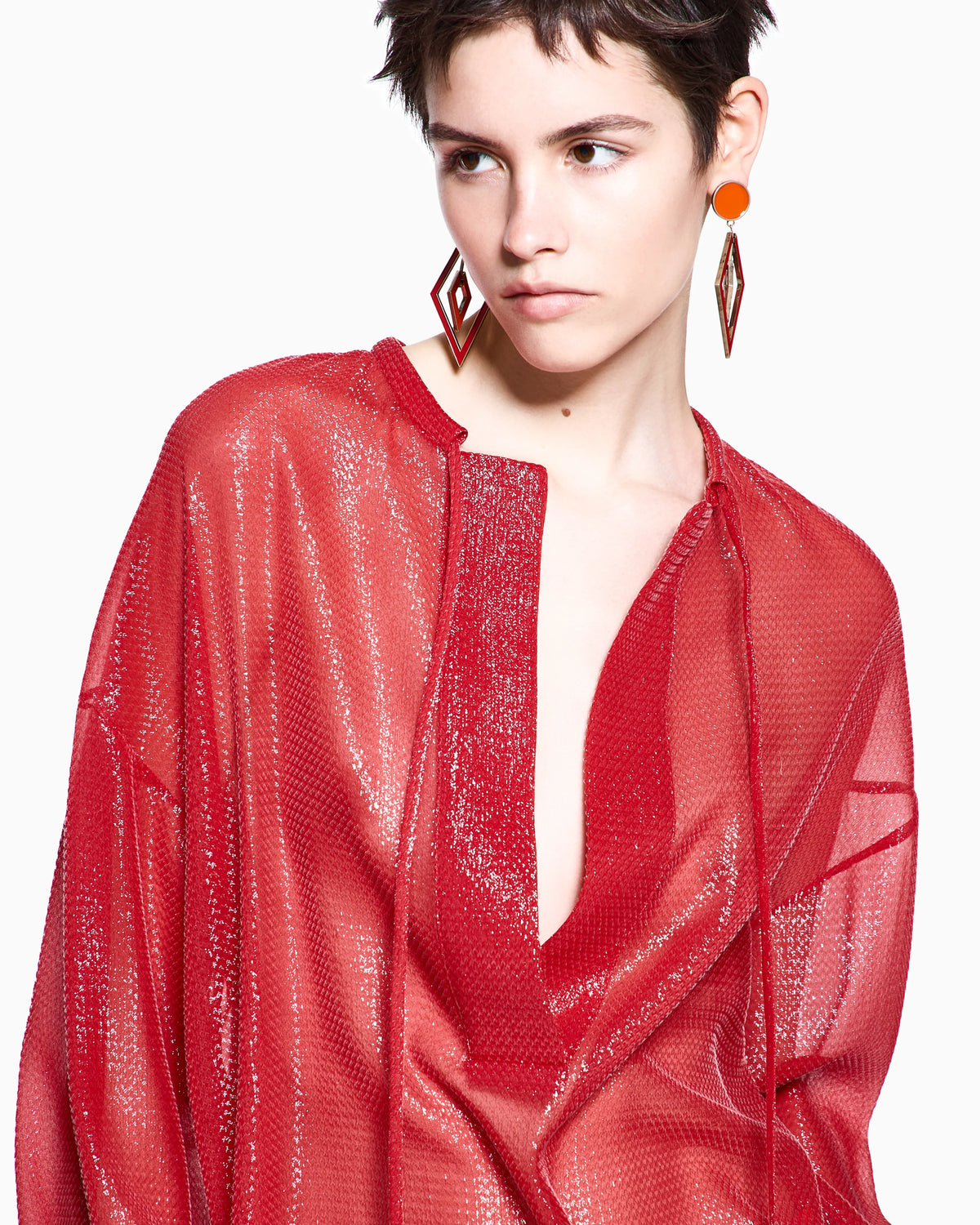 Silk blend oversized shirt