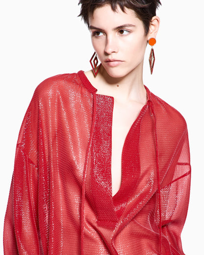 Silk blend oversized shirt