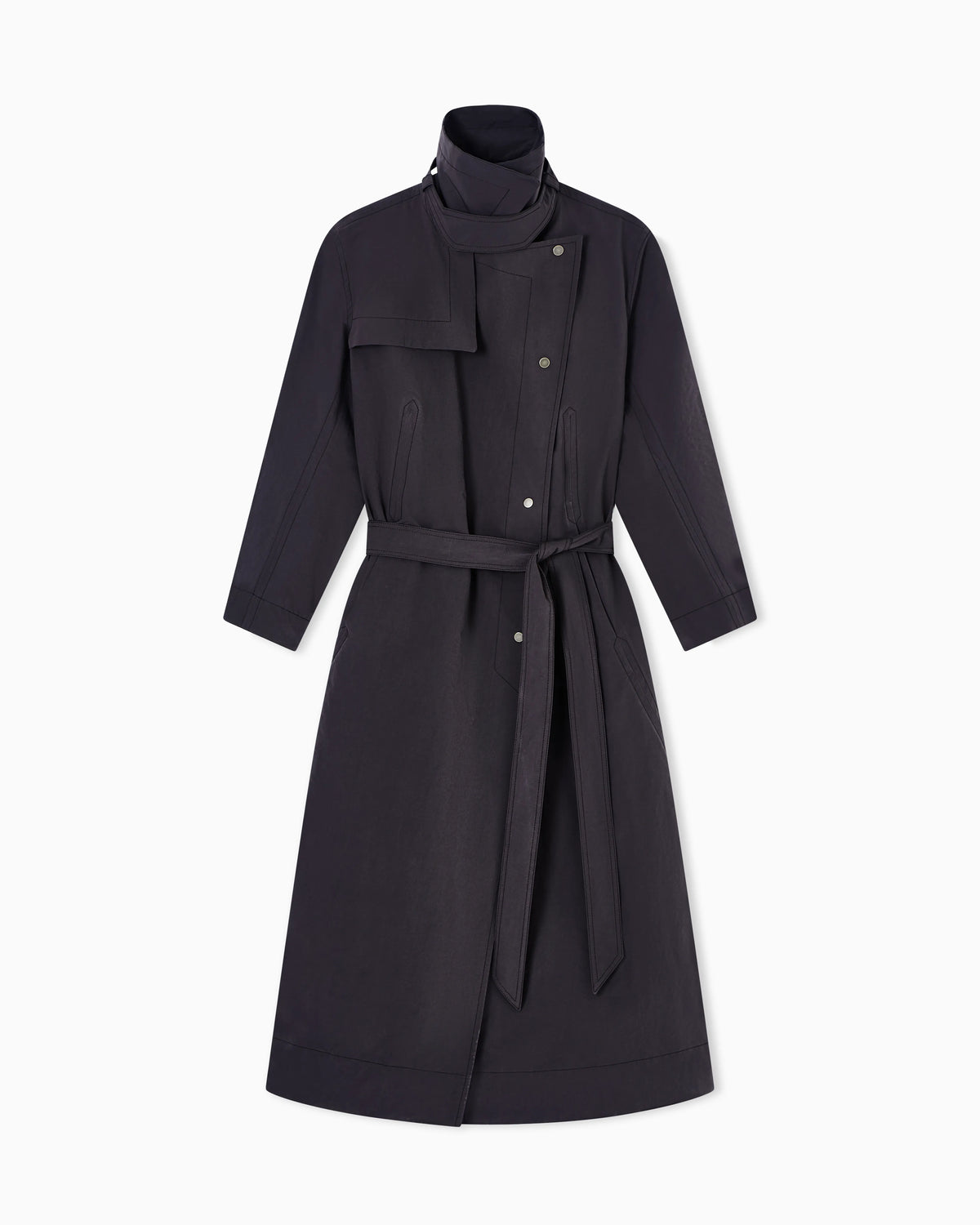 Trench coat in technical fabric