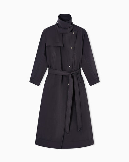 Trench coat in technical fabric