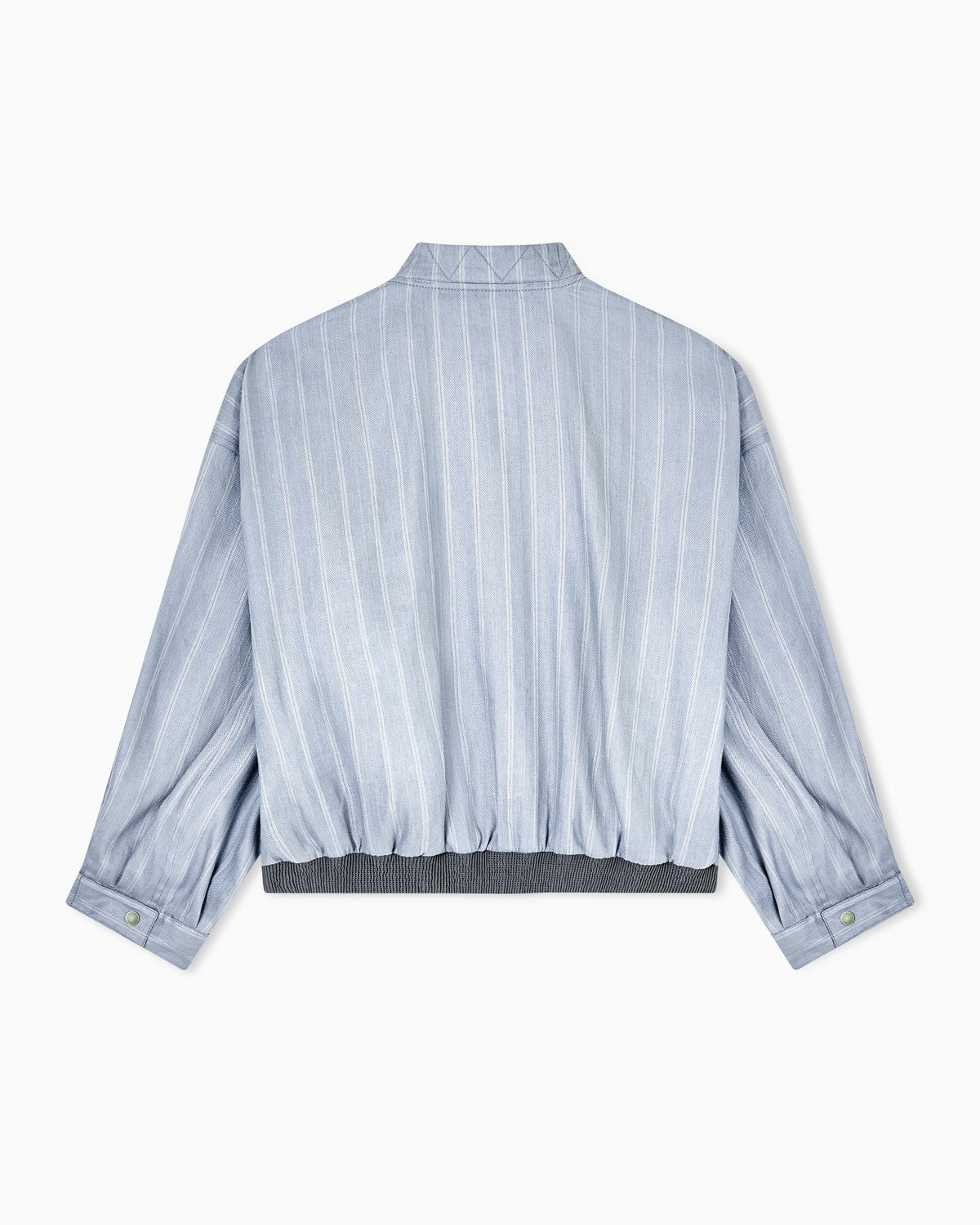 Pinstriped, silk and linen blouson