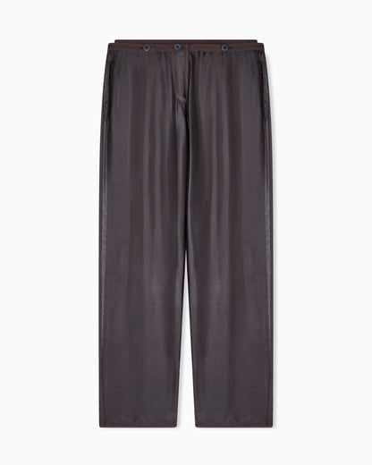 Silk straight trousers