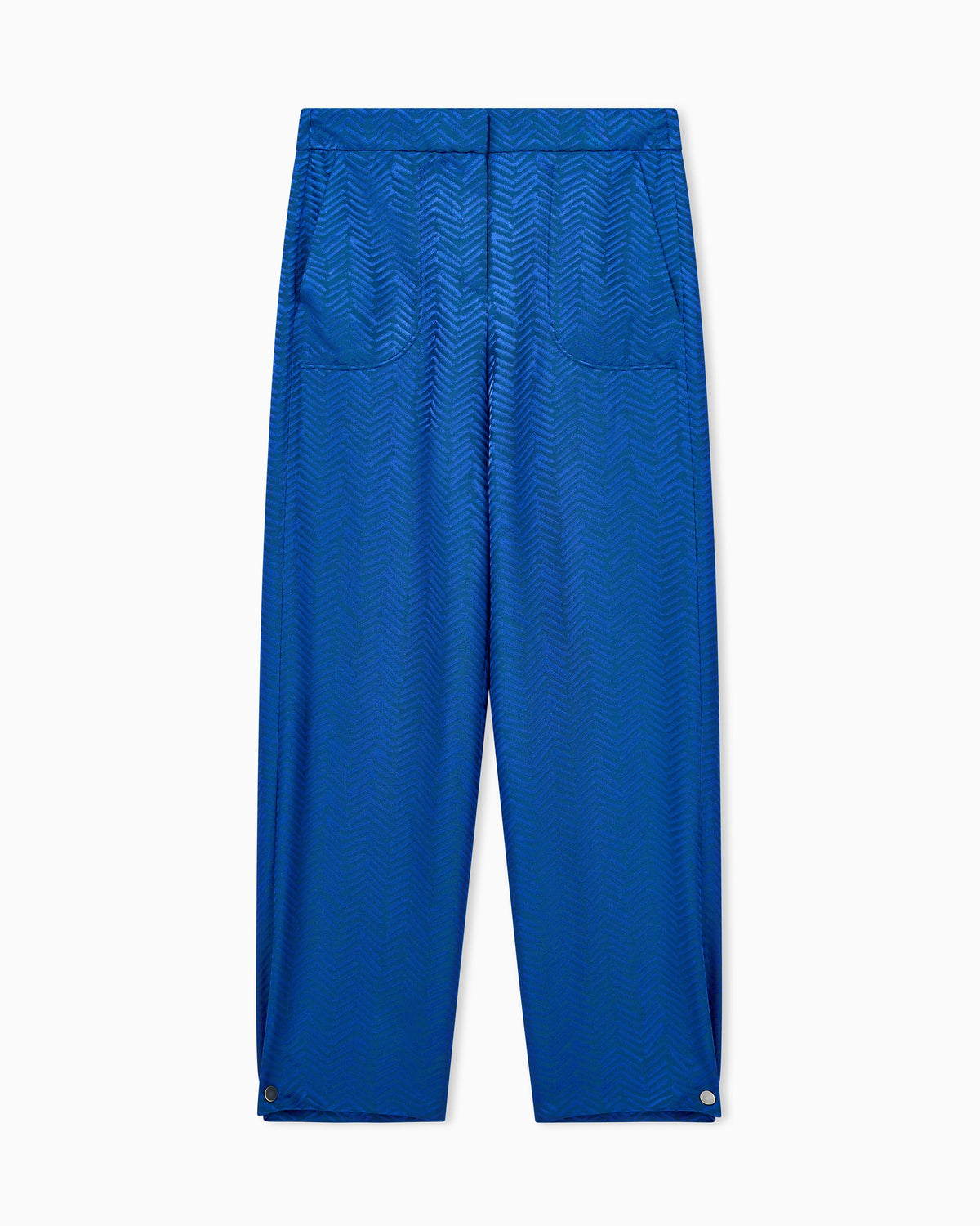 Viscose trousers with chevron jacquard