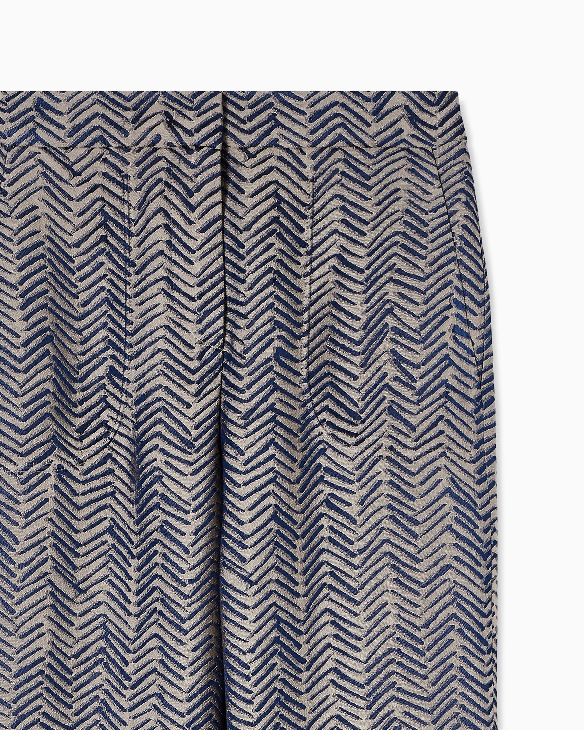 Viscose trousers with chevron jacquard