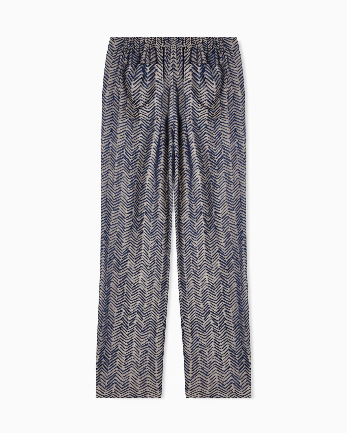 Viscose trousers with chevron jacquard