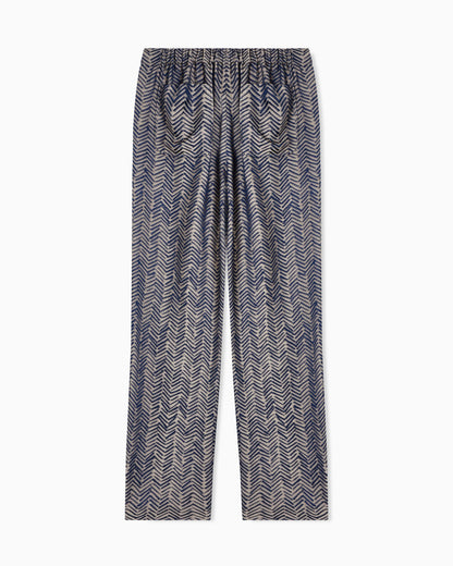 Viscose trousers with chevron jacquard