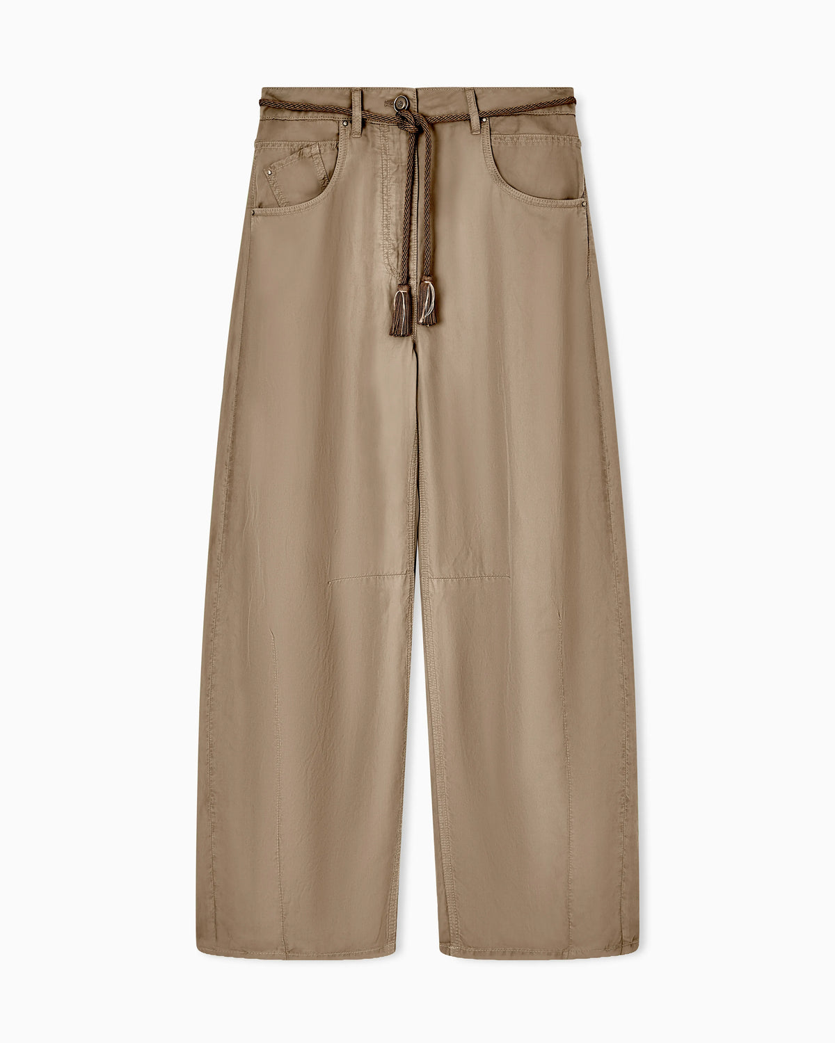 Cupro and linen trousers with belt Denim Collection