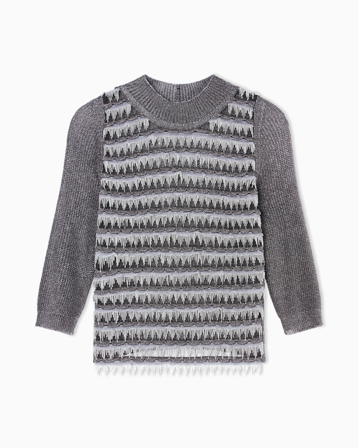 Viscose and metallic mesh jumper