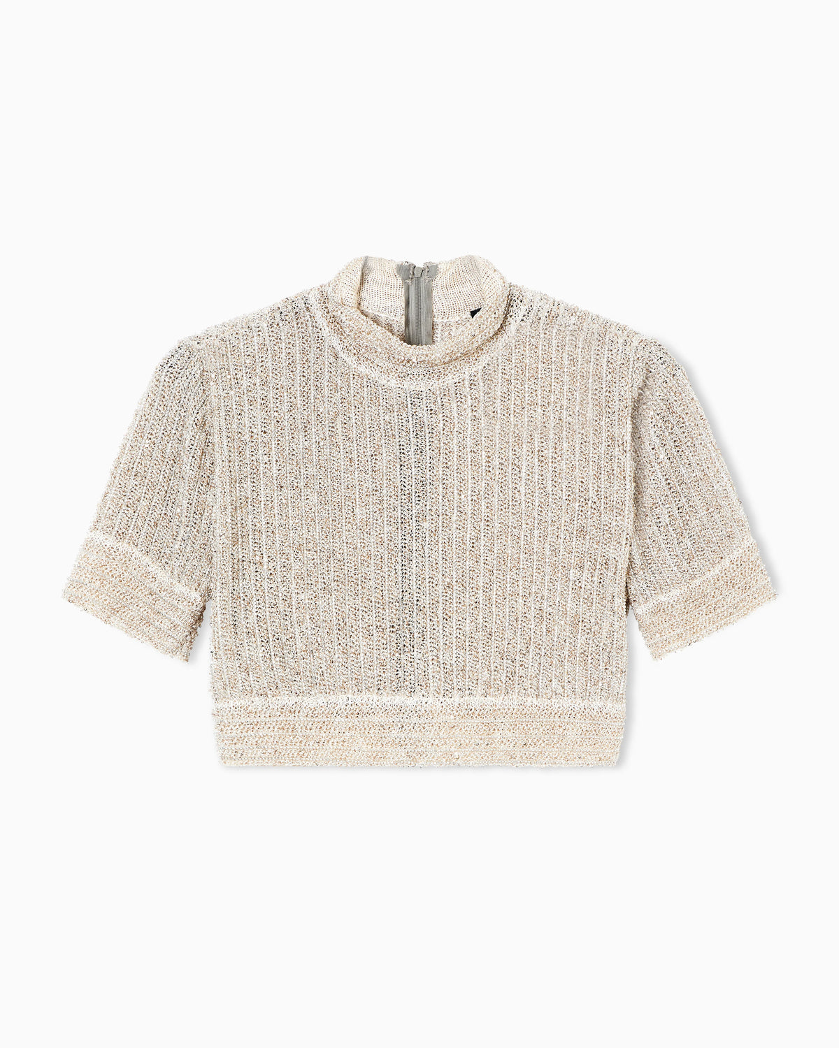 Short viscose jersey jumper with links stitch