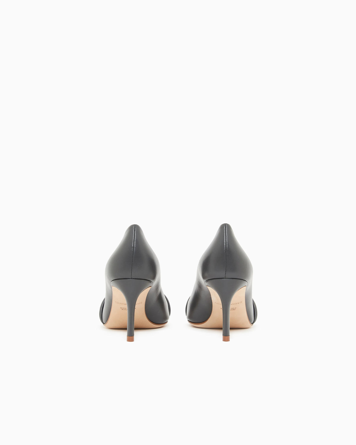 Pointed Leather Pumps with Metallic Strap