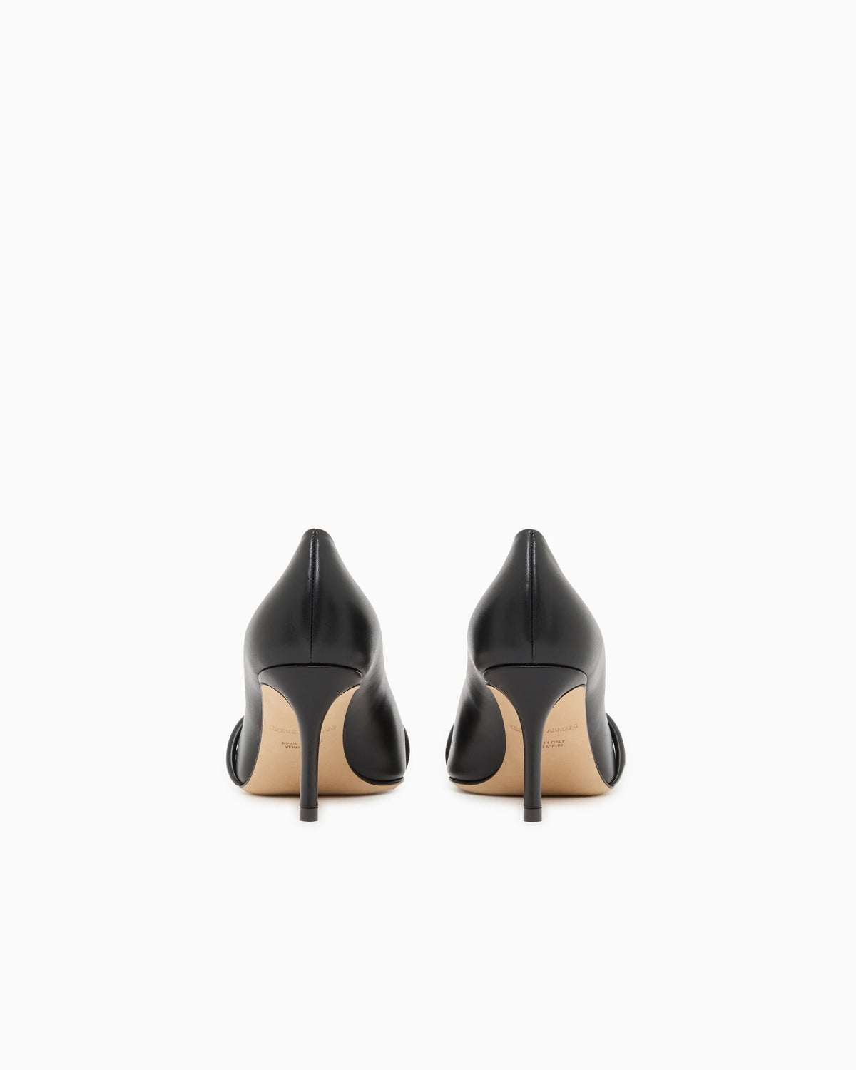 Pointed Leather Pumps with Metallic Strap