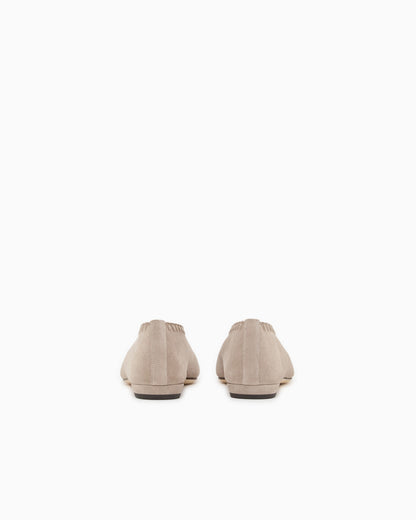 Suede ballerinas with embroidery