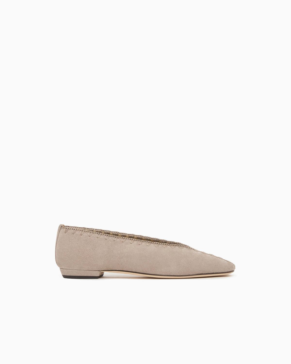 Suede ballerinas with embroidery