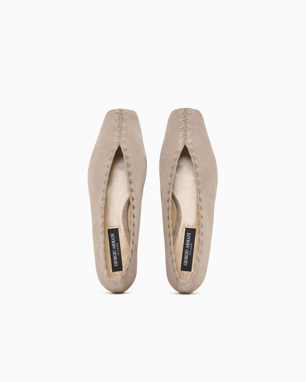 Suede ballerinas with embroidery
