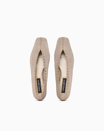 Suede ballerinas with embroidery