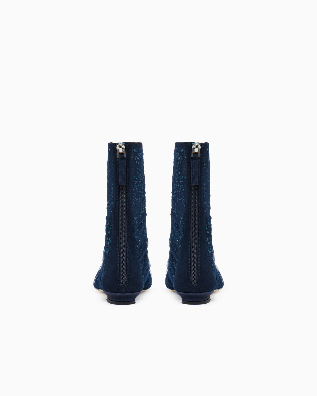 Ankle boots with tulle and rhinestones