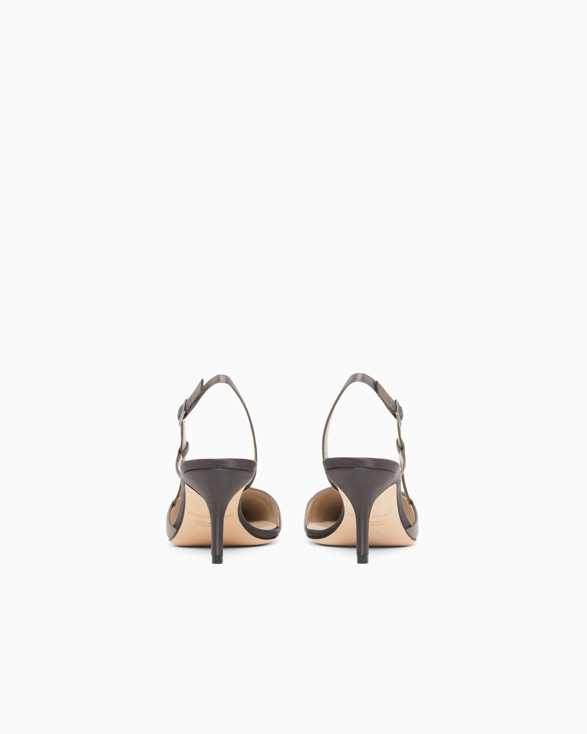 Court shoes with two-tone satin strap