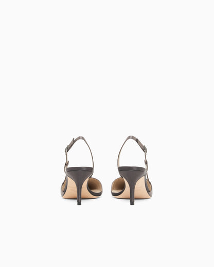 Court shoes with two-tone satin strap