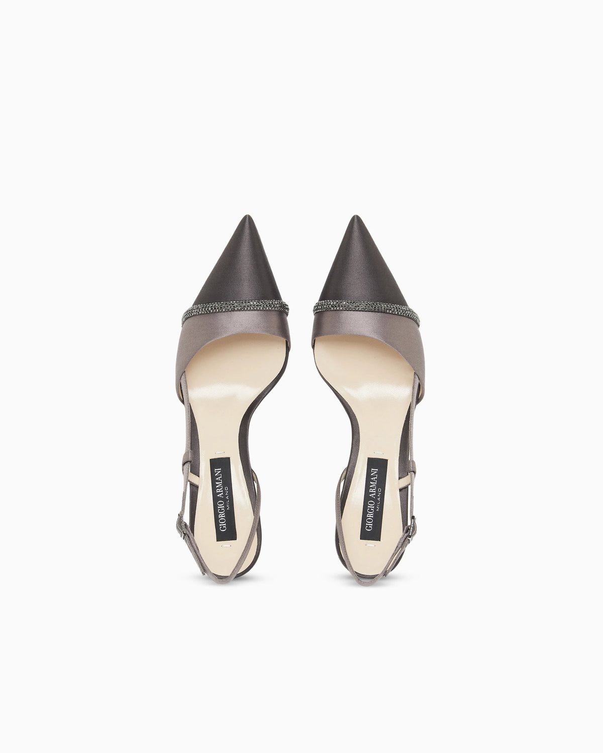 Court shoes with two-tone satin strap